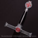 Espadín Ceremonial Templario Cruz Patada Roja - Imagen 2